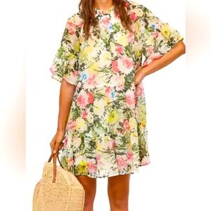 H&M White Floral Mini Dress